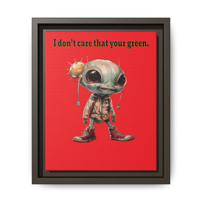 I don't care that your green - framed canvas art (red)