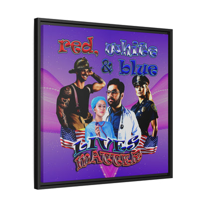 rw&b lives matter - framed canvas art (purple-pink wave)