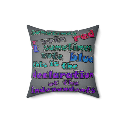 declaration of the independents - Faux Suede Square Pillow - (grey-light grey)