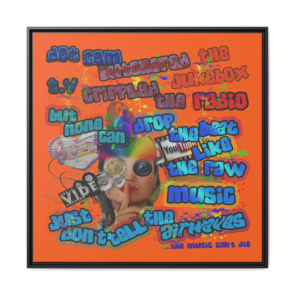 drop the beat - framed canvas art (orange)