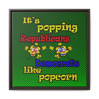 popping like popcorn - framed canvas art (logo green)