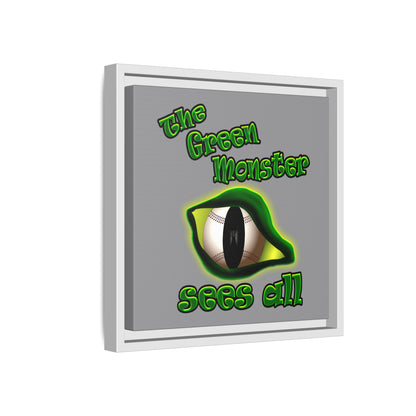 green monster - framed canvas art (grey)