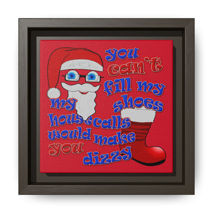 santa's shoes - framed canvas art (dark red)