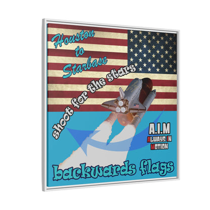 shoot for the stars - framed canvas art (turquoise)