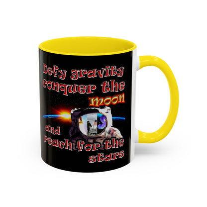 defy conquer reach - Accent Mug (black)