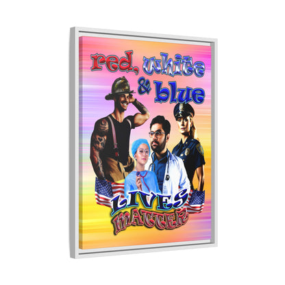 rw&b lives matter - framed canvas art (color blur)