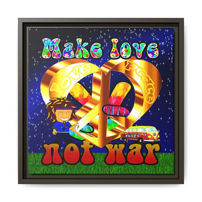 love peace - framed canvas art ('snoops' background)