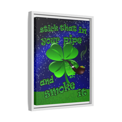 stick that in your pipe and smoke it - framed canvas art ('snoops' background)