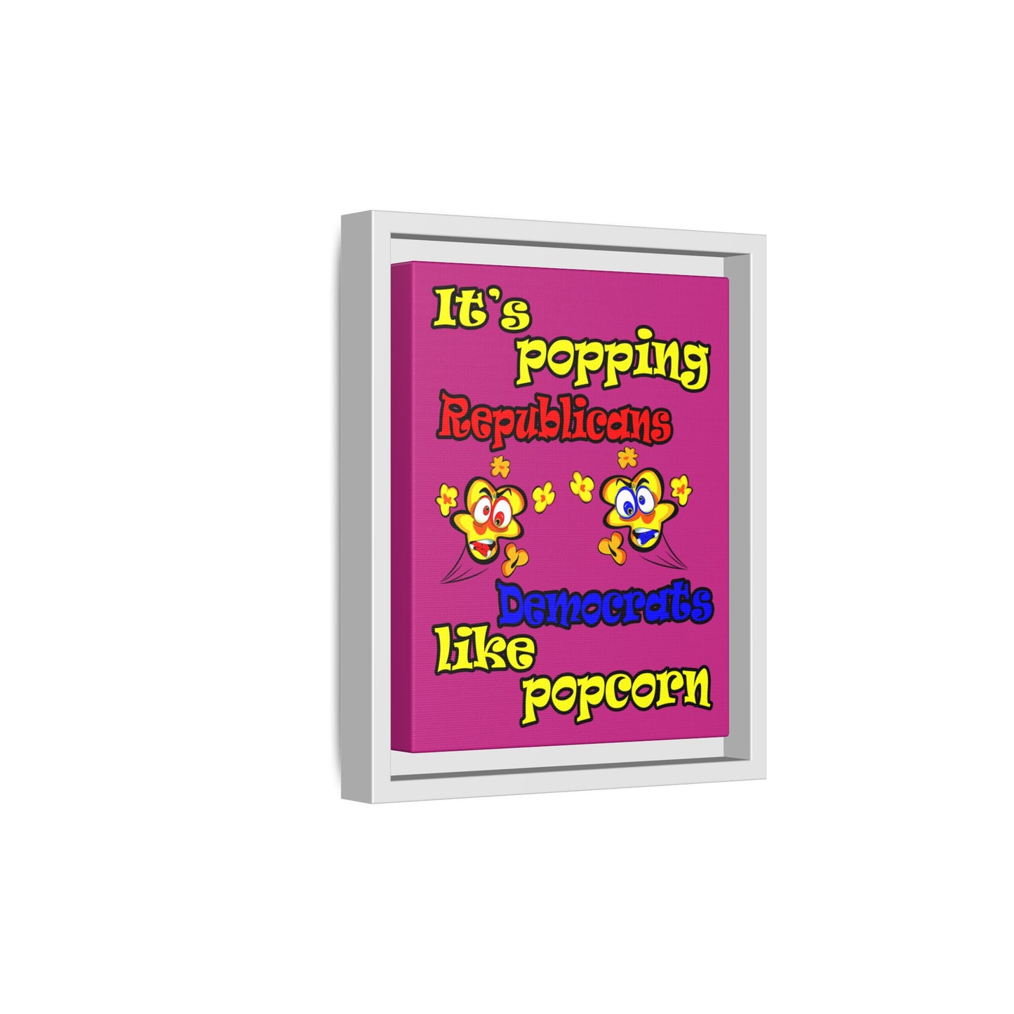 popping like popcorn - framed canvas art (pink)