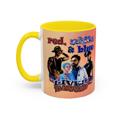 rw&b lives matter - Accent Mug (yellow-orange wave)