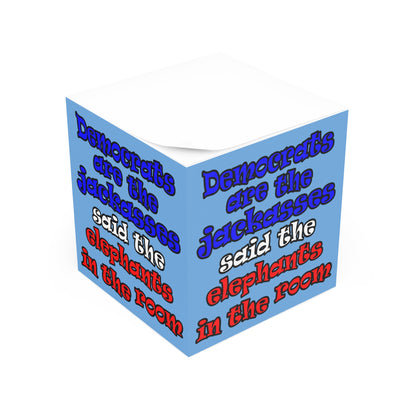 donkeys and elephants - note cube (light blue)