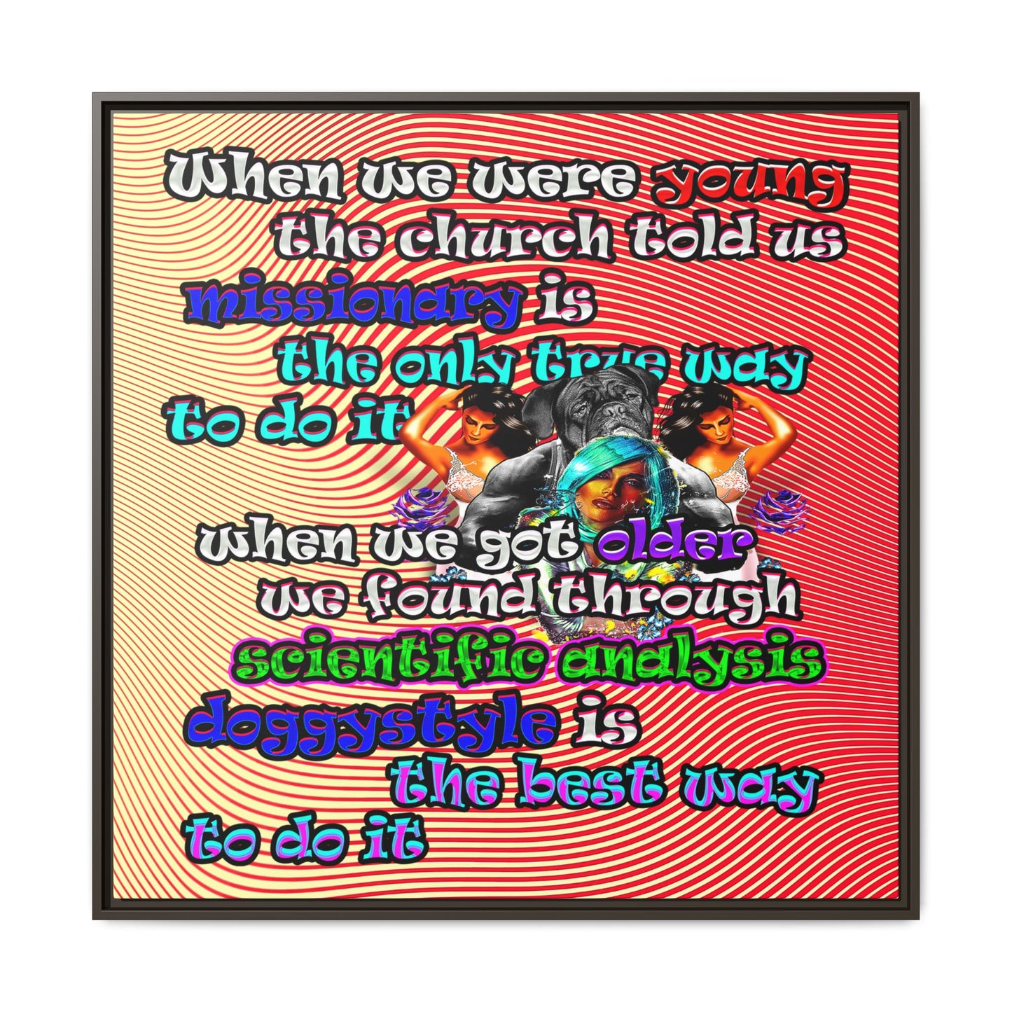 doggystyle - framed canvas art (yellow-orange wave)