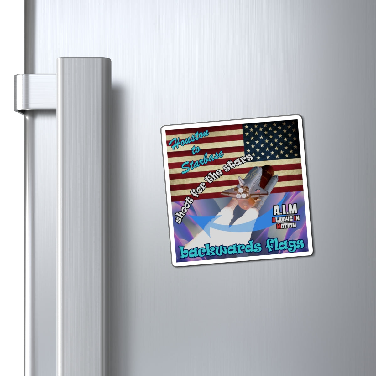 shoot for the stars - Magnets - (grey-pink wave)