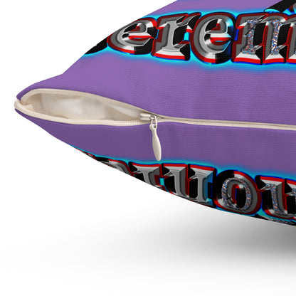 em cee squared - Spun Polyester Square Pillow - (light purple)