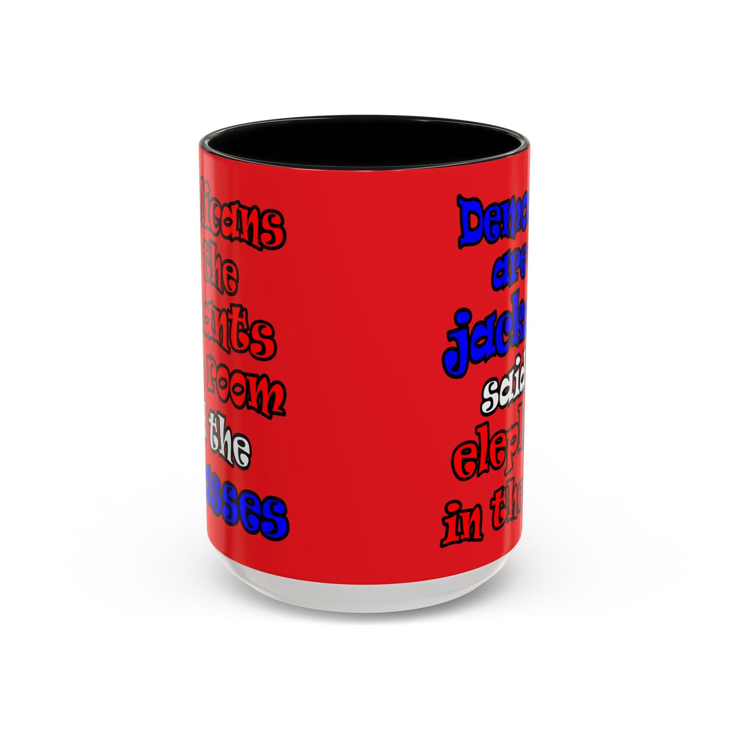 donkeys and elephants - Accent Mug (red)