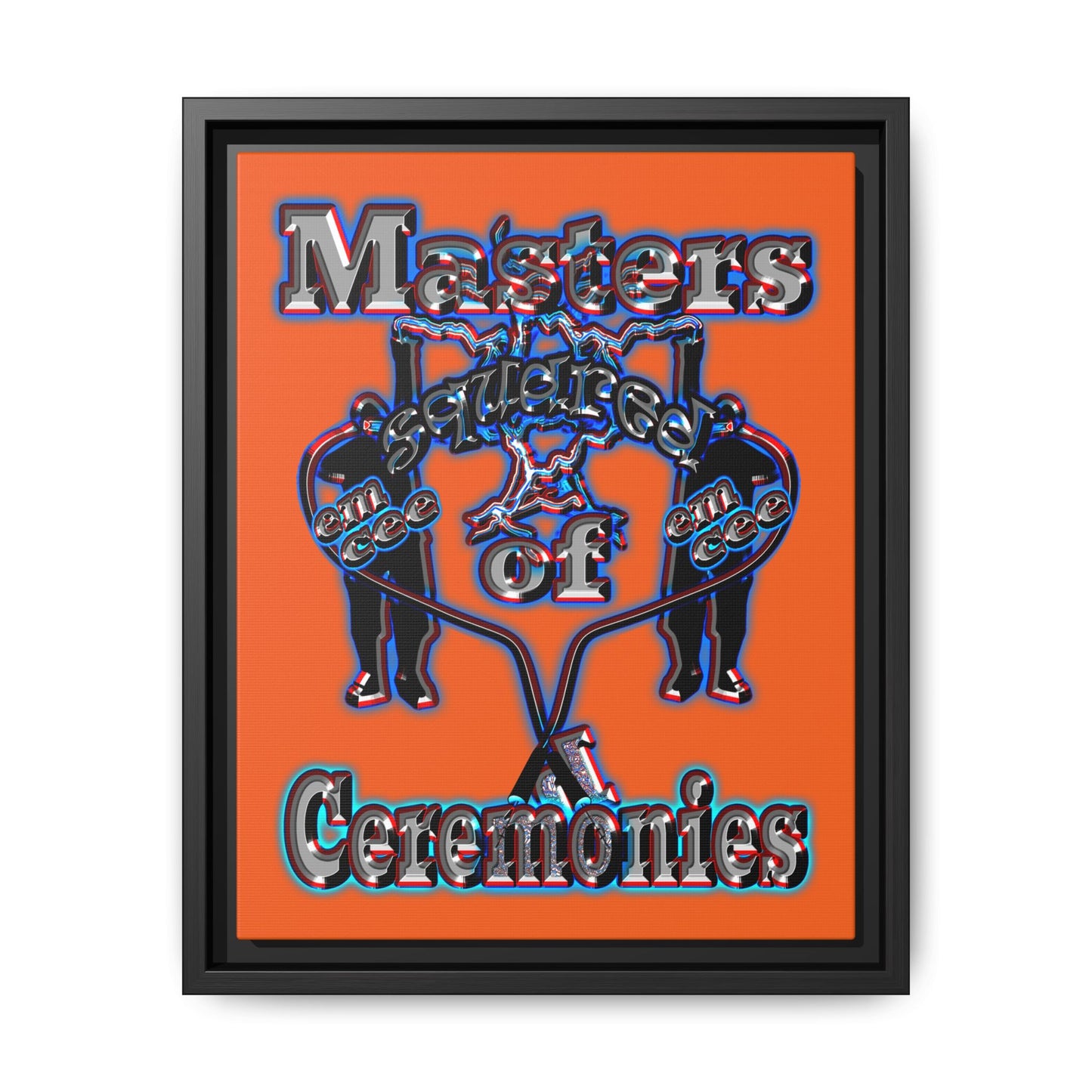 em cee squared - framed canvas art (orange)