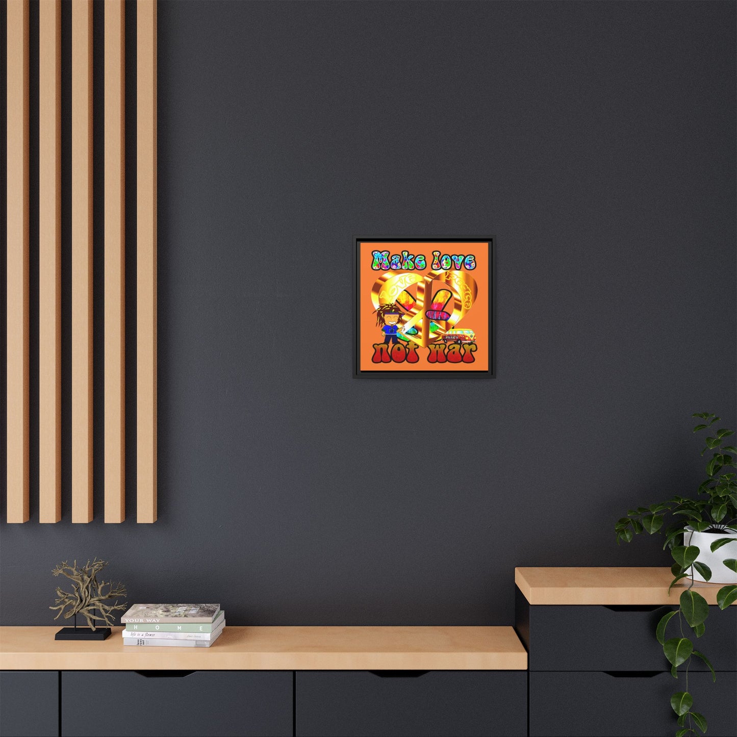 love peace - framed canvas art (crusta)