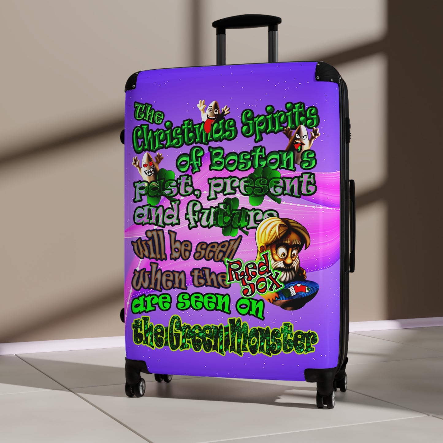 christmas spirits of boston - Suitcase (purple-pink wave)