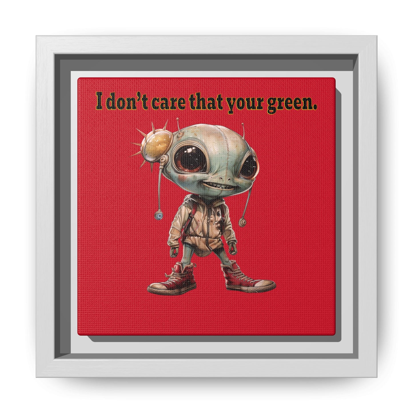 I don't care that your green - framed canvas art (dark red)