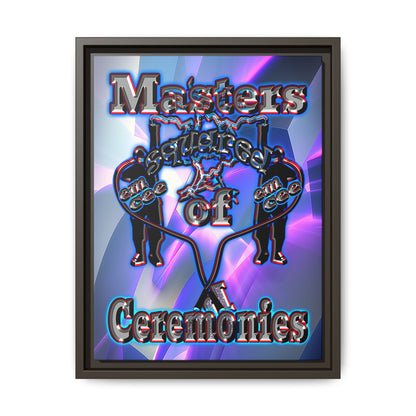 em cee squared - framed canvas art (grey-pink wave)
