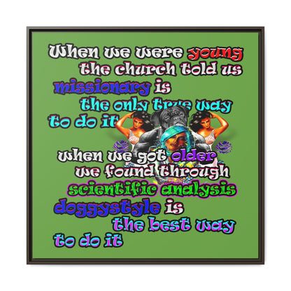 doggystyle - framed canvas art (green)