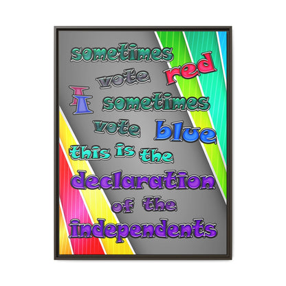 declaration of the independents - framed canvas art (rainbow split)