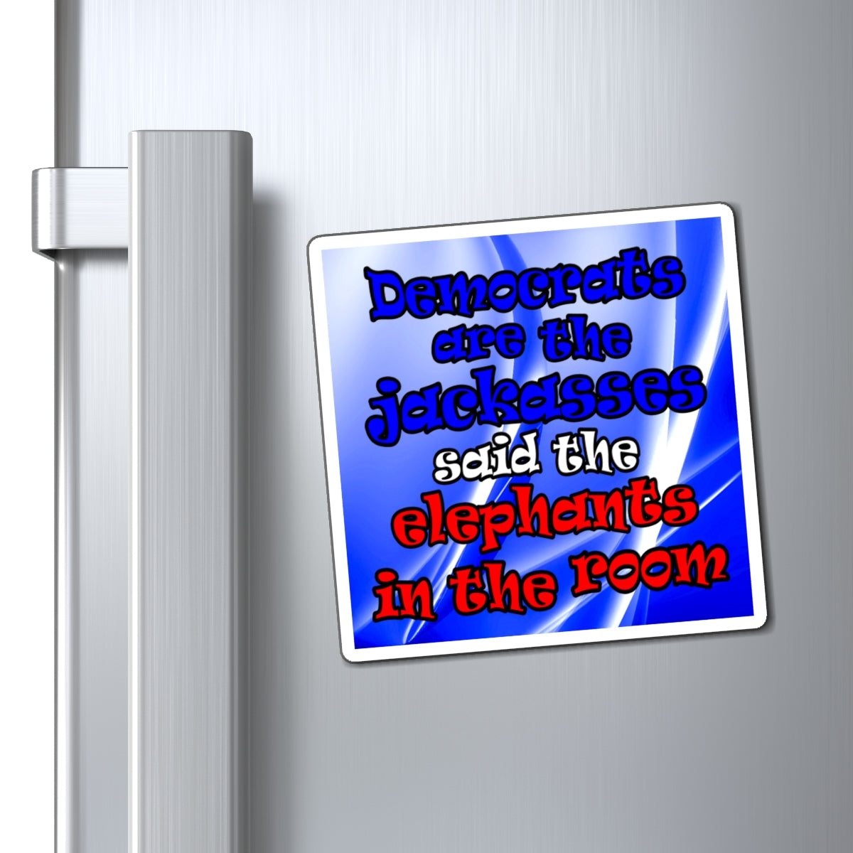 donkeys and elephants - Magnets - (blue-white wave)