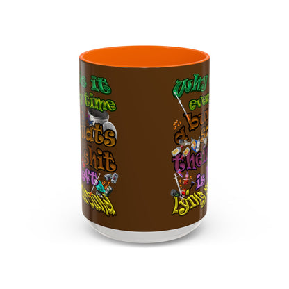 the bum's shit - Accent Mug (brown)
