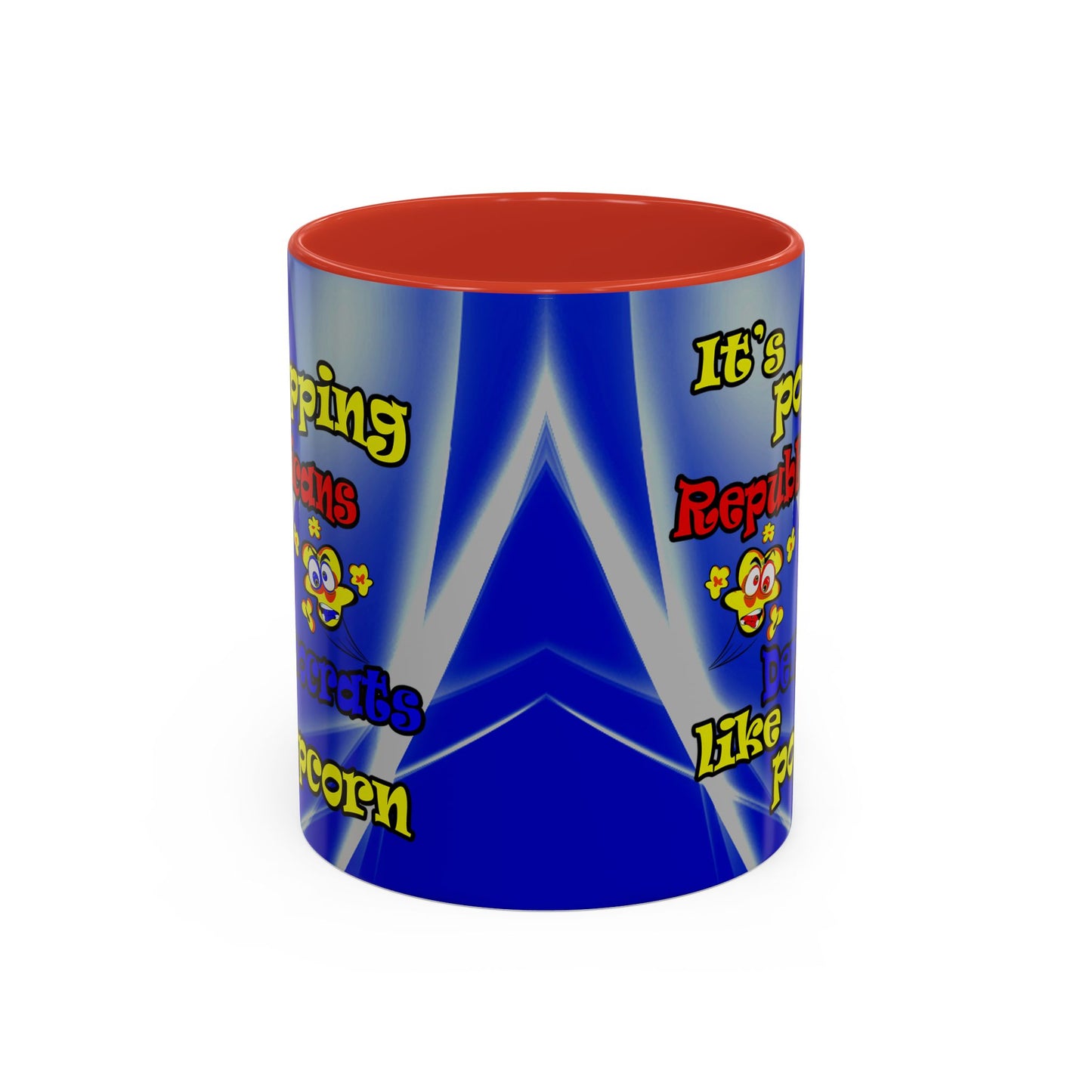 popping like popcorn - Accent Mug (blue-white wave)
