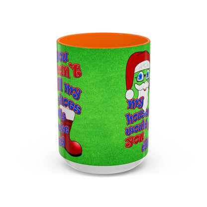 santa's shoes - Accent Mug (green turf)