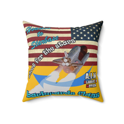 shoot for the stars - Spun Polyester Square Pillow - (yellow)