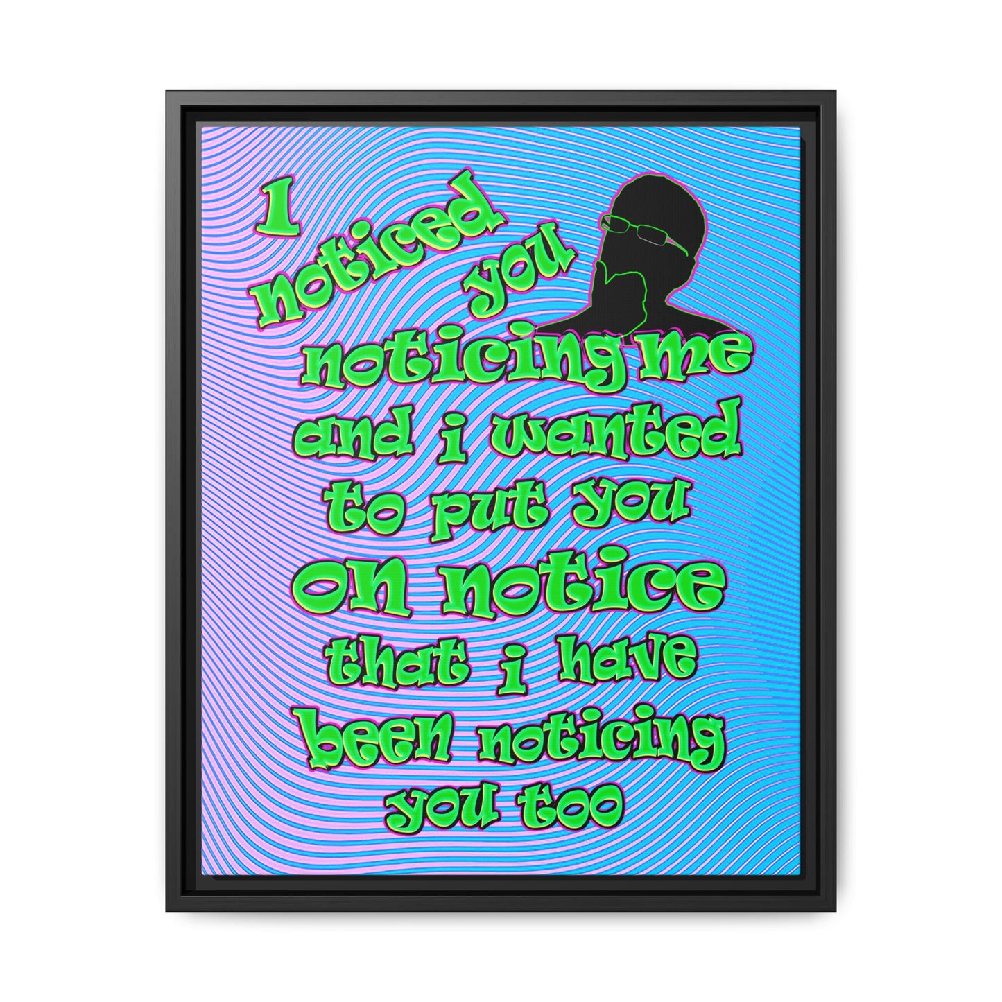 noticed you noticing - framed canvas art (light blue-purple wave)