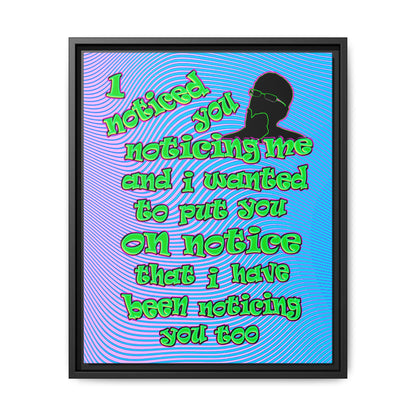 noticed you noticing - framed canvas art (light blue-purple wave)