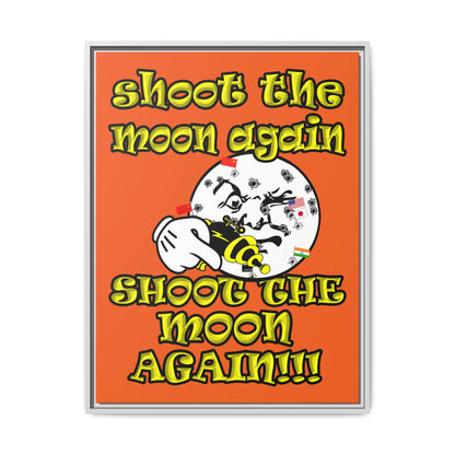 shoot the moon again - framed canvas art (orange)
