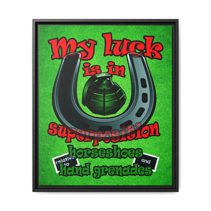 my luck - framed canvas art (green turf)