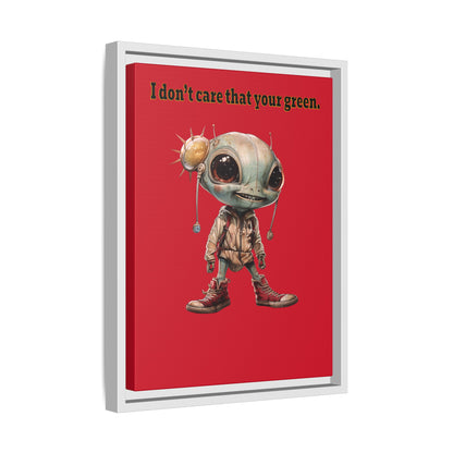 I don't care that your green - framed canvas art (dark red)