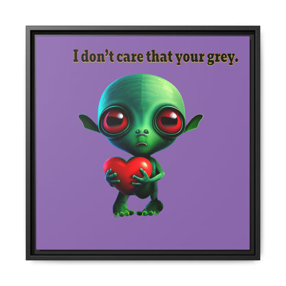 I don't care that your grey - framed canvas art (light purple)