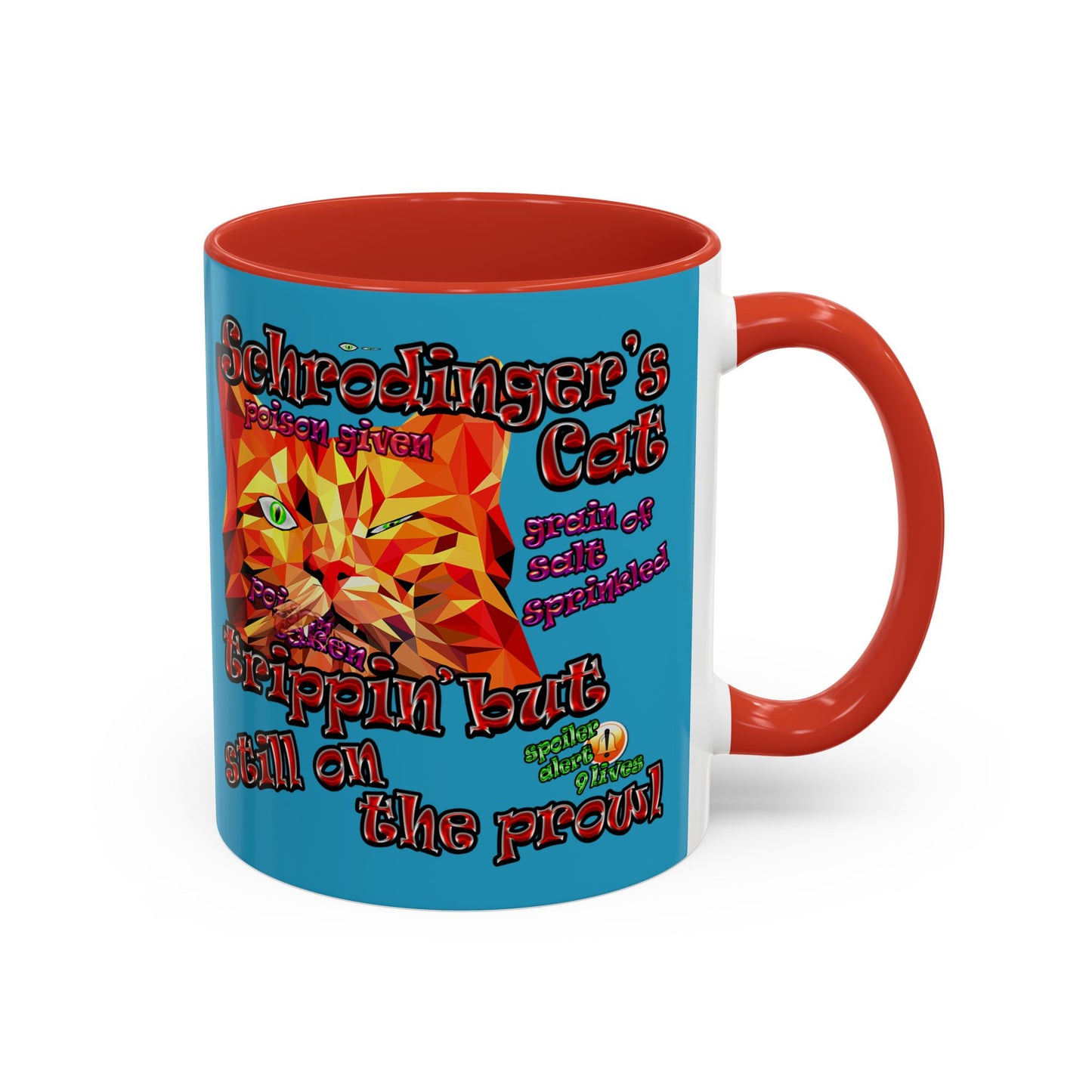 schrodinger's cat - Accent Mug (turquoise)