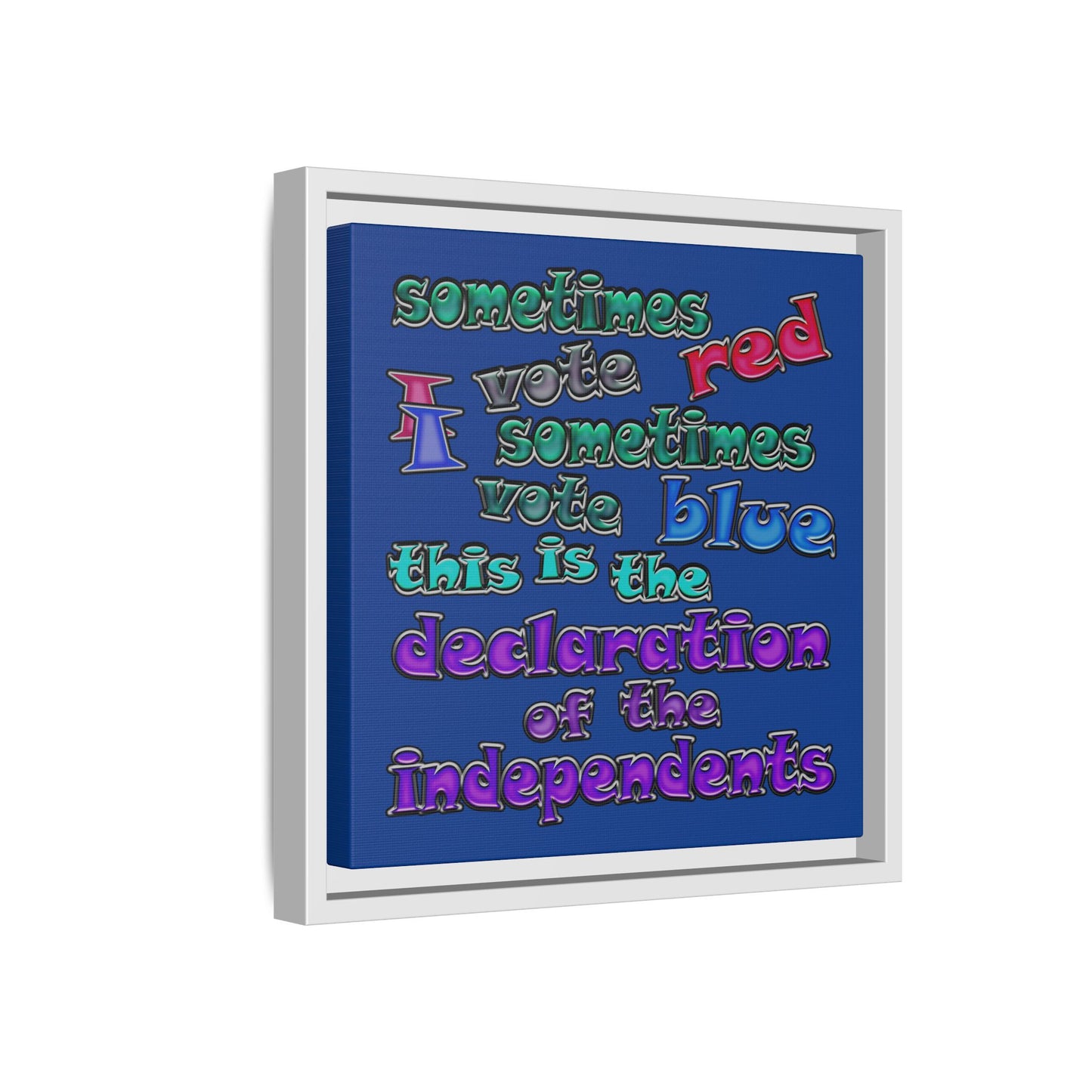 declaration of the independents - framed canvas art (dark blue)