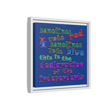 declaration of the independents - framed canvas art (dark blue)
