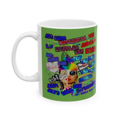 drop the beat - White Mug (green)