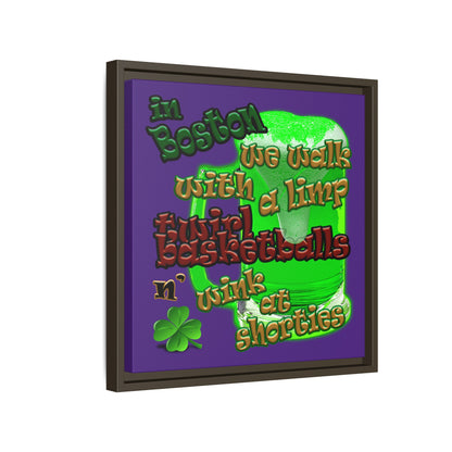 celtics logo - framed canvas art (purple)