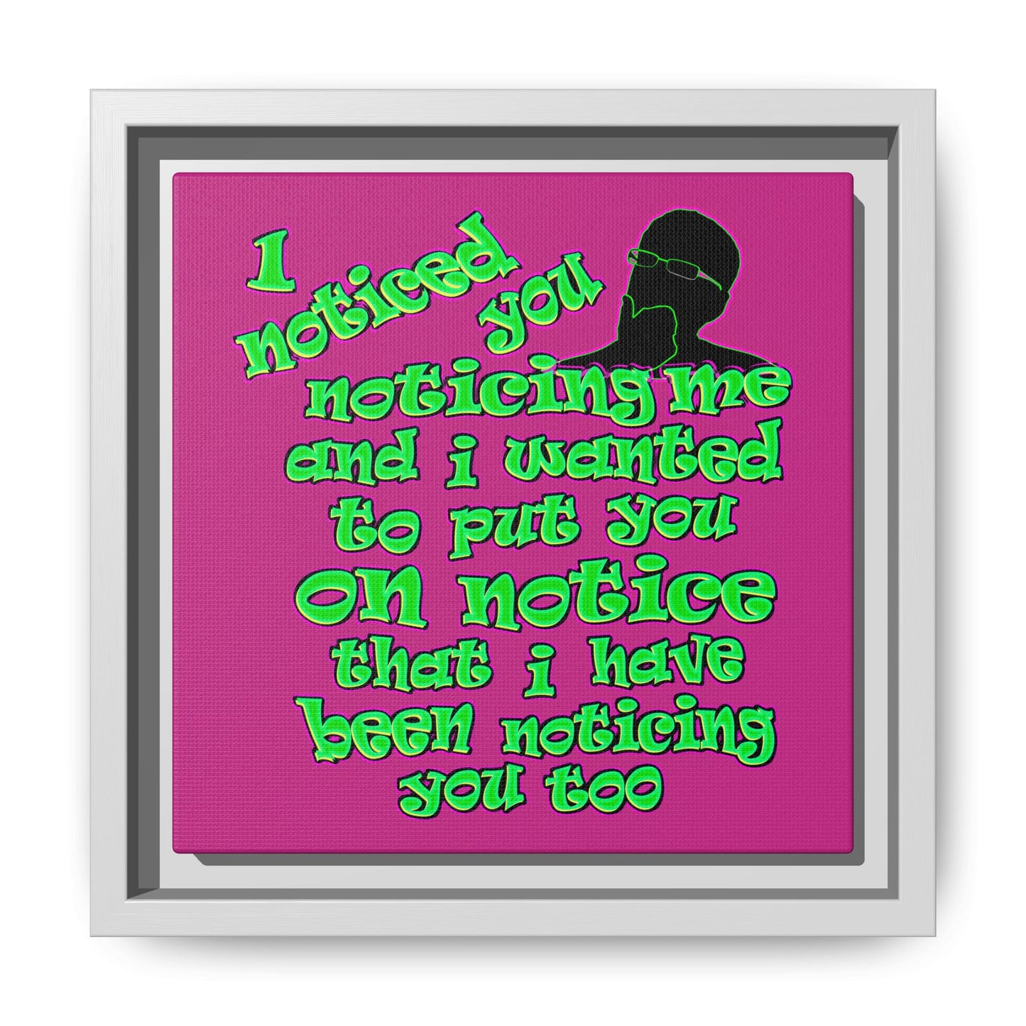 noticed you noticing - framed canvas art (pink)