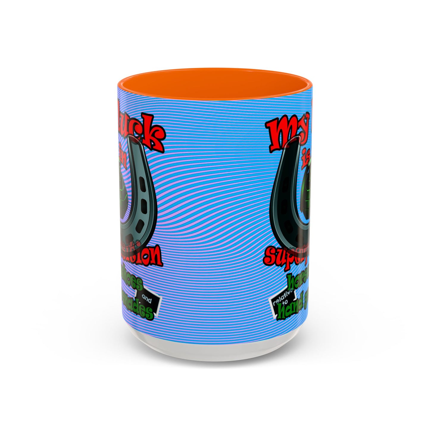 my luck - Accent Mug (light blue-purple wave)