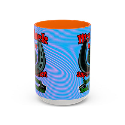my luck - Accent Mug (light blue-purple wave)