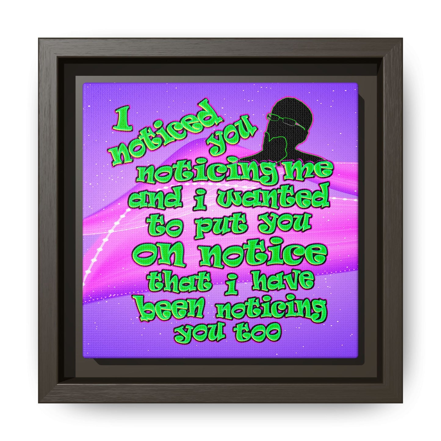 noticed you noticing - framed canvas art (purple-pink wave)