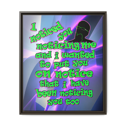 noticed you noticing - framed canvas art (grey-pink wave)