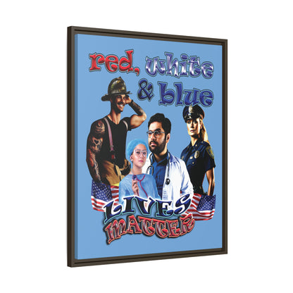rw&b lives matter - framed canvas art (light blue)