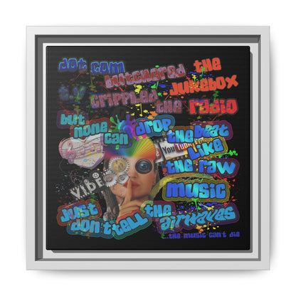 drop the beat - framed canvas art (black)
