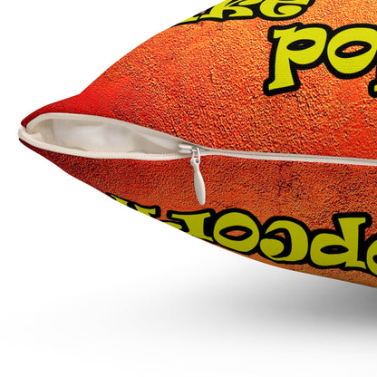 popping like popcorn - Spun Polyester Square Pillow - (burnt orange)
